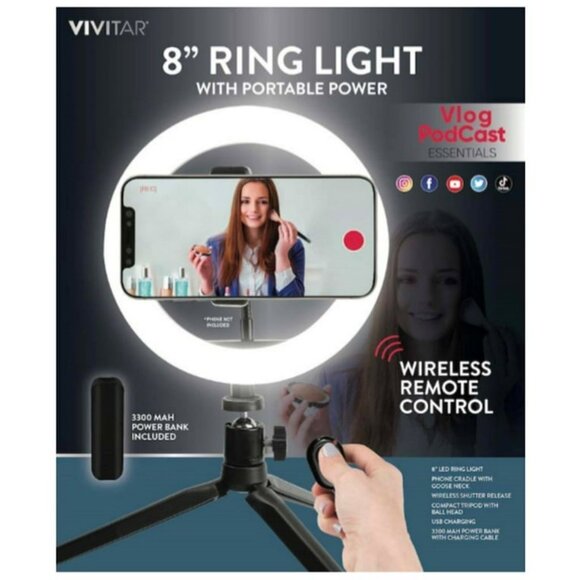 VIVITAR Wireless 8" Podcast Ring Light - Picture 2 of 2
